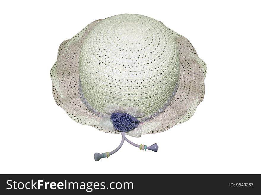 Summer woman hat under the white background