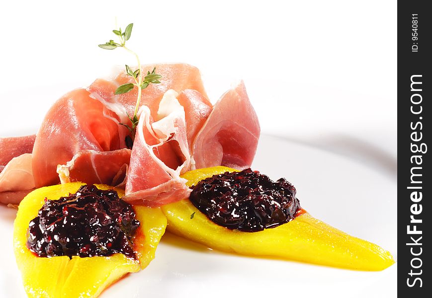 Ham with Pear and Berries