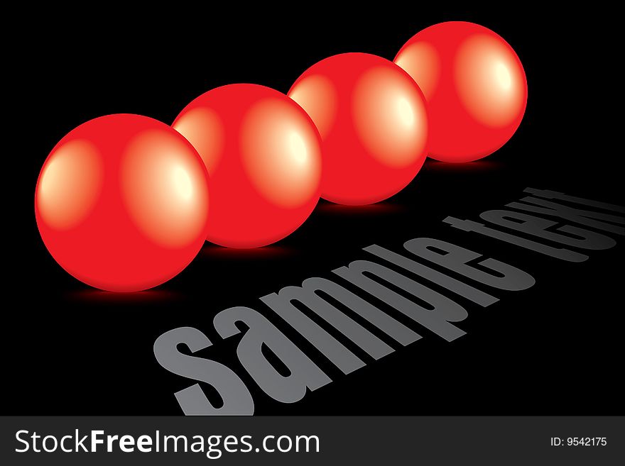 Shiny 3d red bubbles with reflection - vector illustration