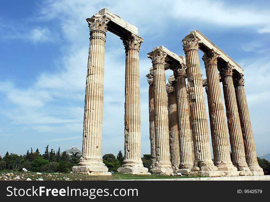 Ruins of the temple in Athens, the capital of Greece. Ruins of the temple in Athens, the capital of Greece.