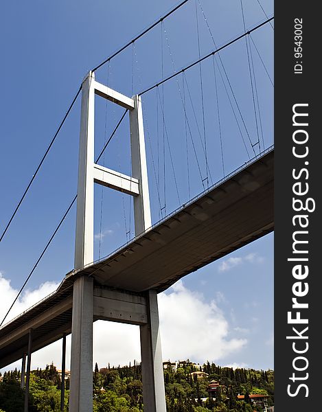 Bosphorus bridge view from water level