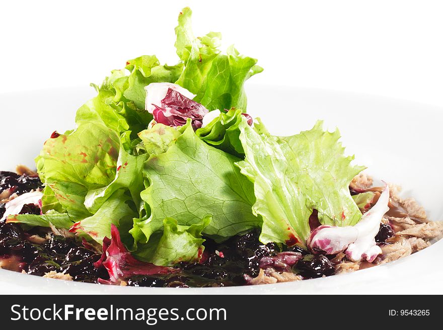 Breast of Duck Salad with Sauce and Berries