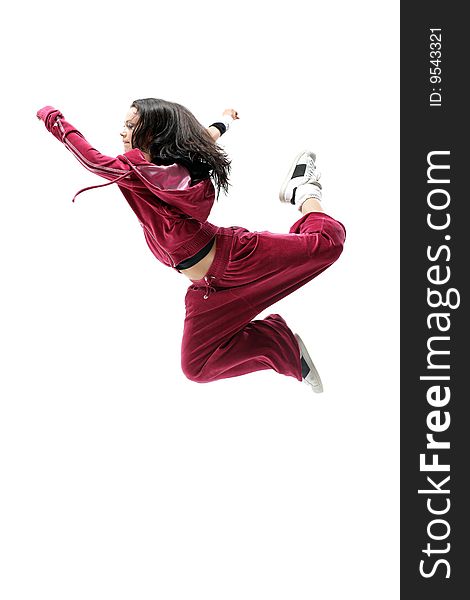 Modern style dancer posing on studio background. Modern style dancer posing on studio background