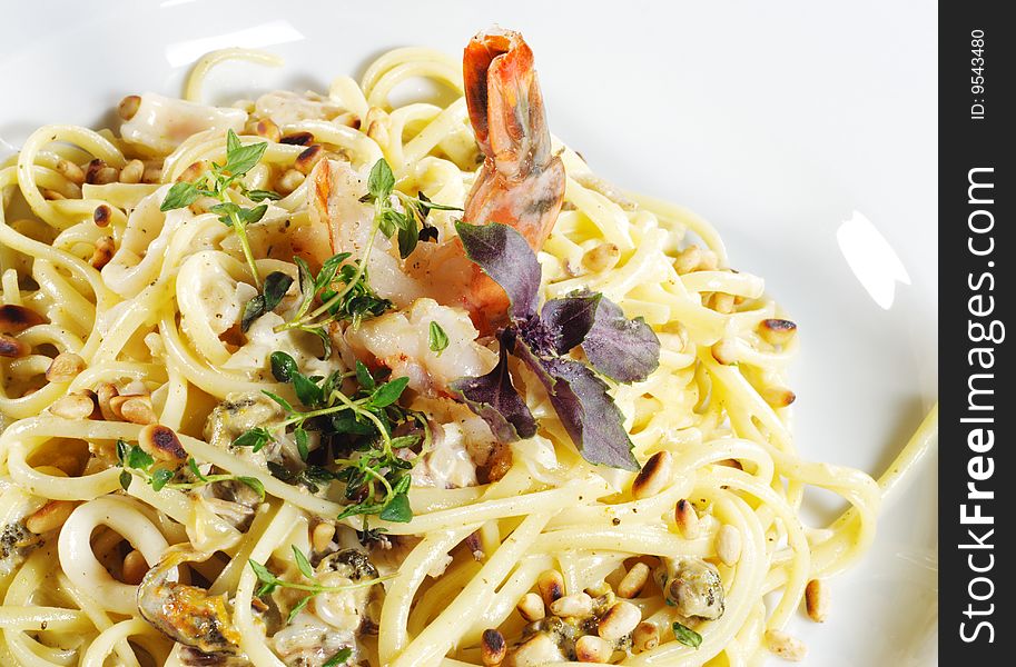 Seafood Spaghetti with Shrimp and Herbs