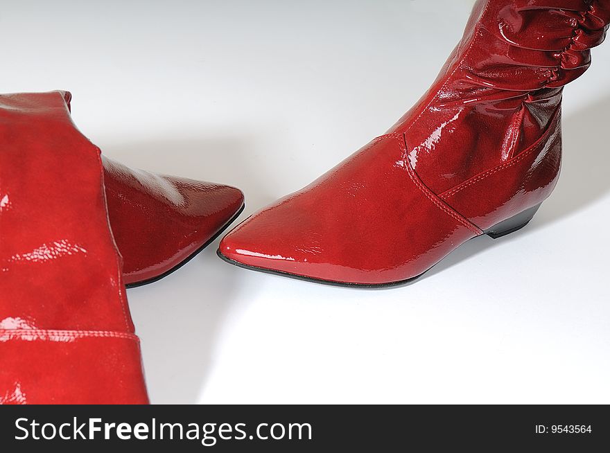 Red women high heeled shoes. Red women high heeled shoes