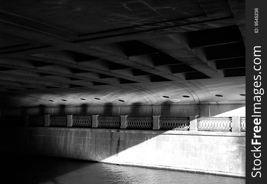 Under bridge of Yauza river in Moscow. Under bridge of Yauza river in Moscow.