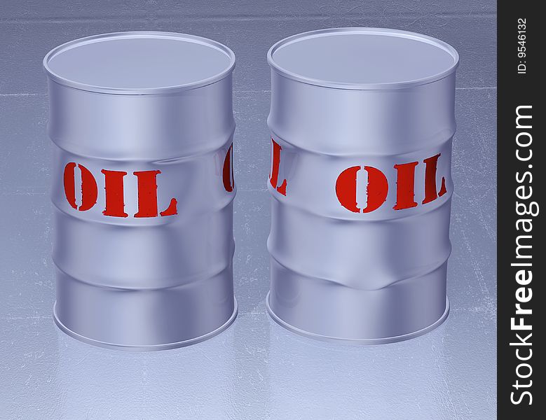 Oil barrel 3d concept illustration