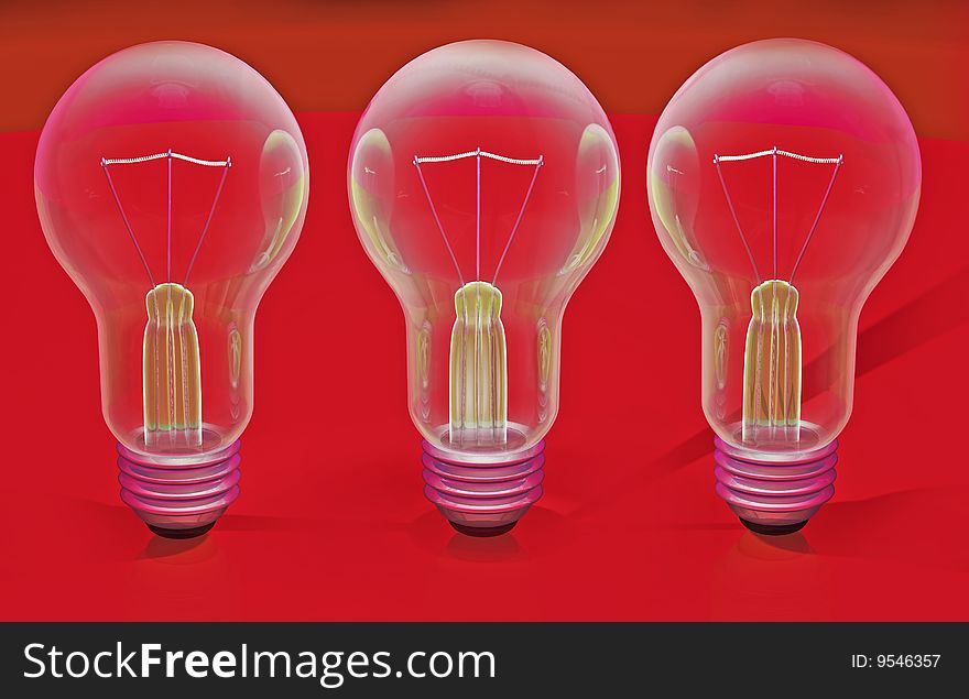 Light bulbs 3d concept illustration