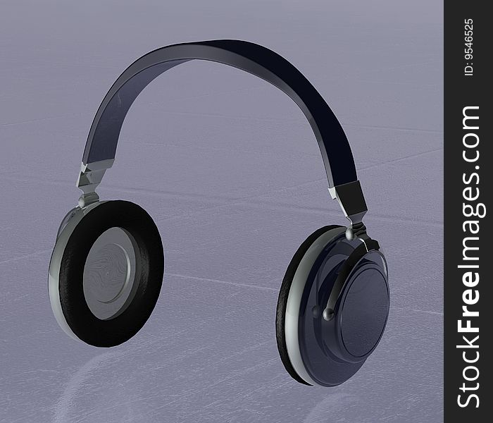 Headphones 3d concept illustration music