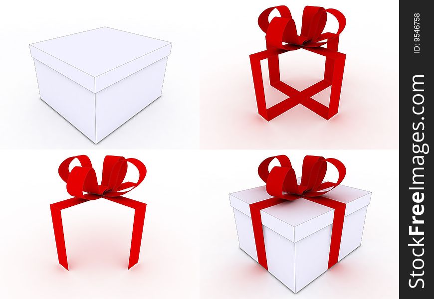 Four layers for your gifts with clipping path