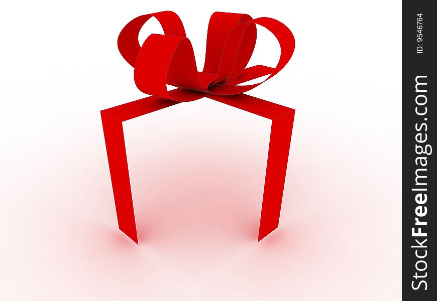 Gift With Ribbon Clipping Path