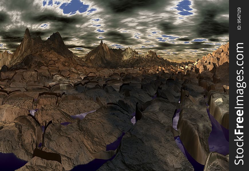 New geologic features on the alien planet of Orion. New geologic features on the alien planet of Orion.