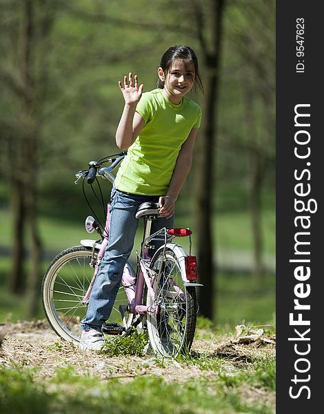 Young biker in the country