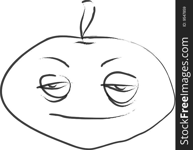 Vector illustration of a tomato face. Vector illustration of a tomato face