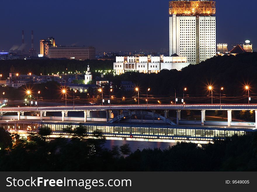 Subway bridge across the Moscow river. Subway bridge across the Moscow river