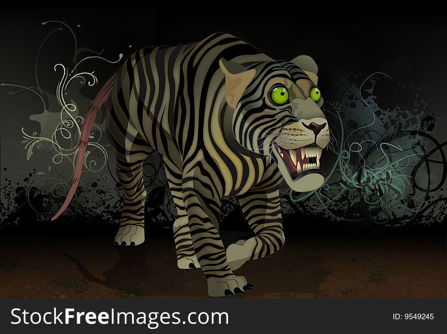 Strange Cat,Dangerous,Animal,illustration(RGB8)