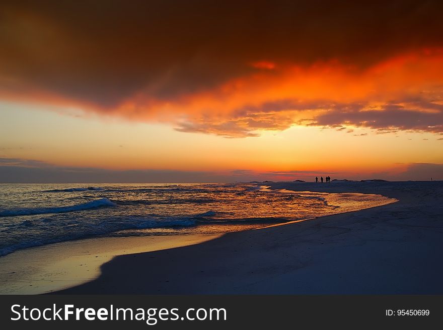 Horizon, Sky, Sunset, Sea