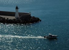 Boat Sailing (Cagliari) Royalty Free Stock Image Boat Sailing (Cagliari) Royalty Free Stock Image