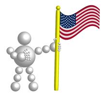BallMan With USA Flag Royalty Free Stock Images
