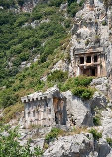 Lycian Tombs Royalty Free Stock Photo Lycian Tombs Royalty Free Stock Photo