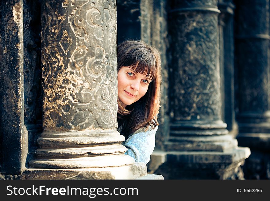 Beautiful young woman outdoor portrait