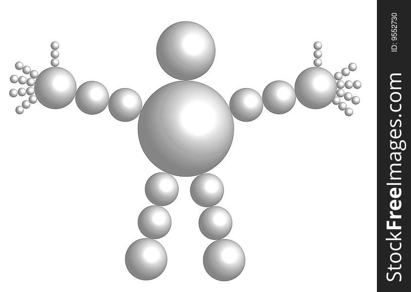 BallMan in wellcome position. Happy lave wellcome conception. BallMan in wellcome position. Happy lave wellcome conception