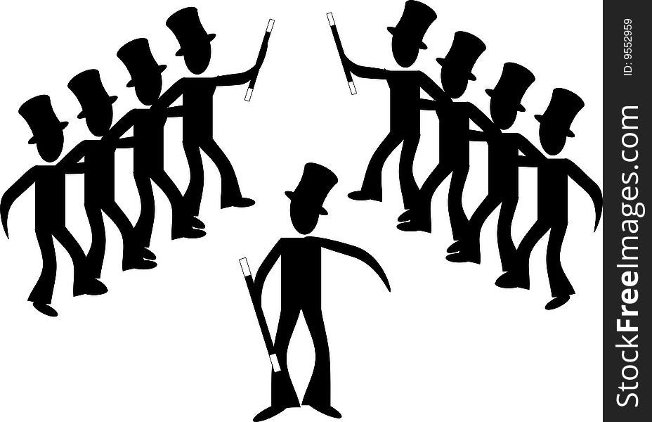 Alone with great ideas, formed together in a line teamwork evolves...  Male line dancing. Alone with great ideas, formed together in a line teamwork evolves...  Male line dancing..