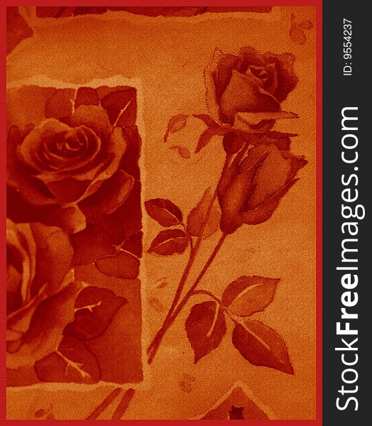 A beautiful background for cards with roses. A beautiful background for cards with roses