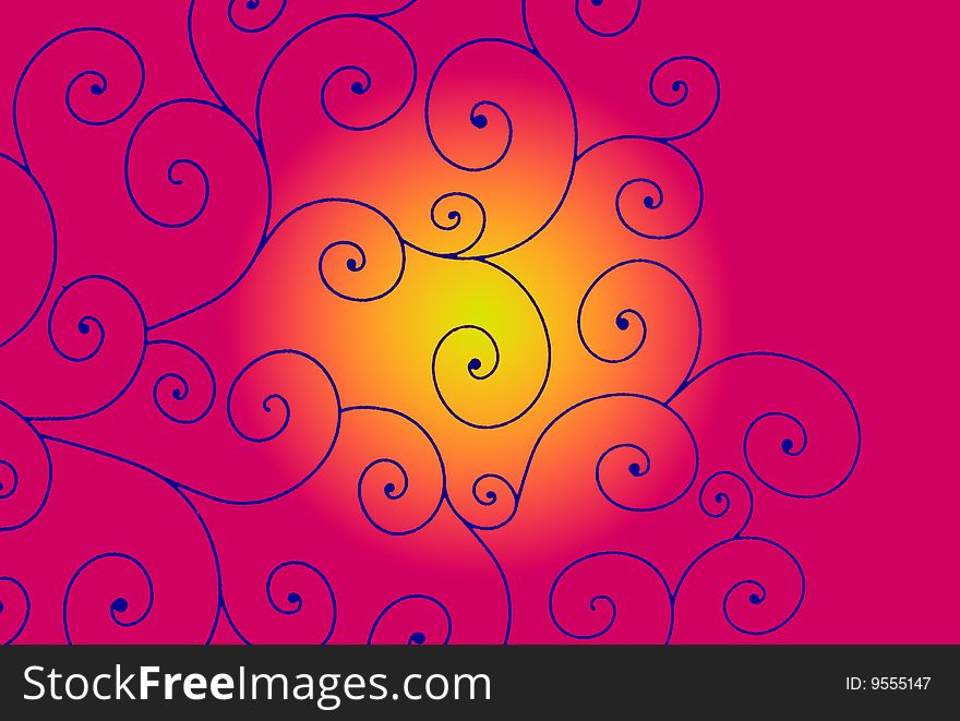 Abstract floral retro colorful background