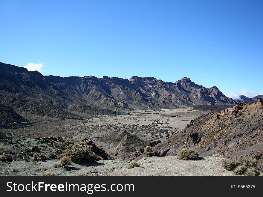 Volcanic moon landscape on Teide, Tenerife, Spain. Volcanic moon landscape on Teide, Tenerife, Spain.