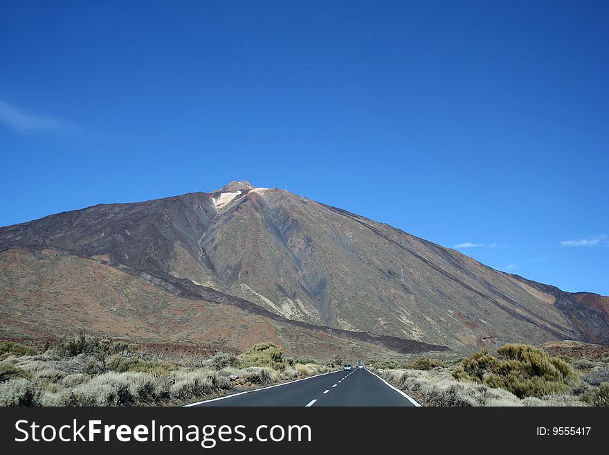 The road around Teide volcano, Canary islands