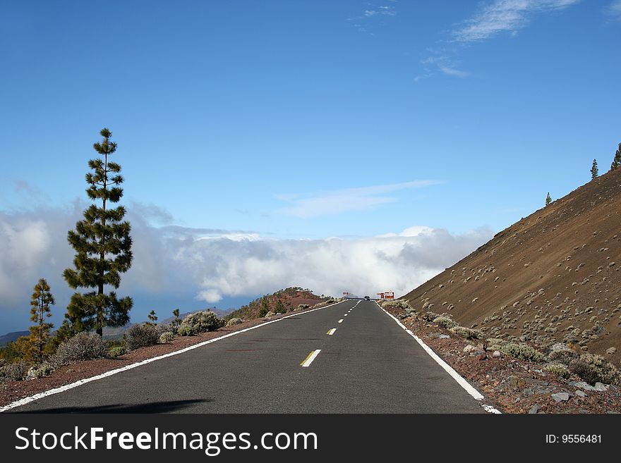 The road around Teide volcano, Canary islands