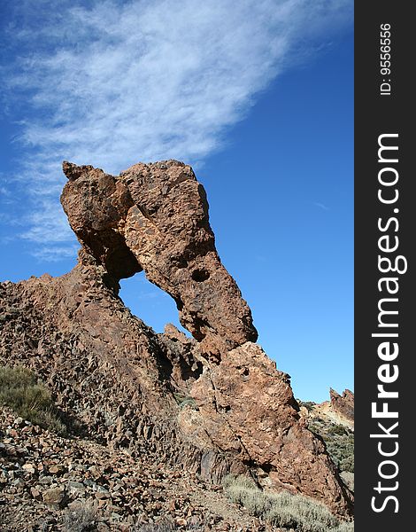 Volcanic rock shoe at Tenerife island