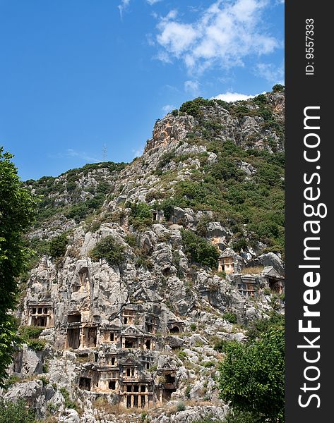 Lycian tombs in Demre, Turkey