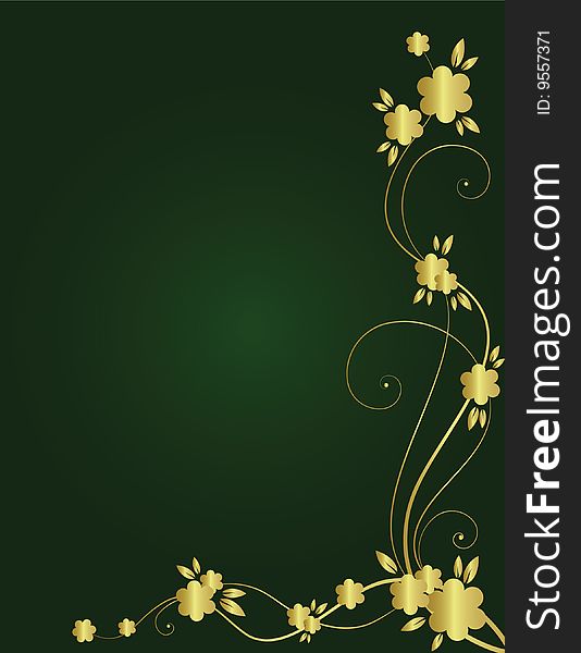 Golden floral background for text