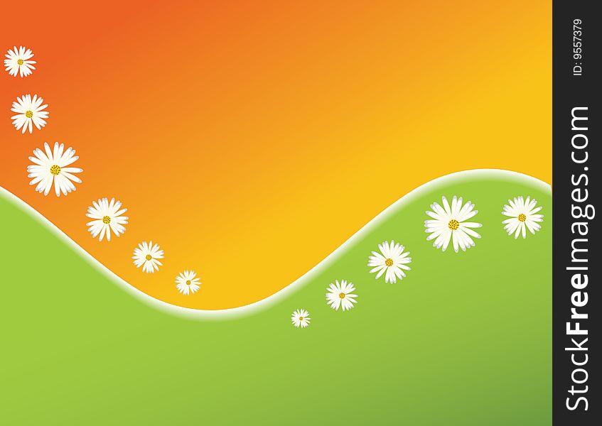 Summer floral background with place for your text