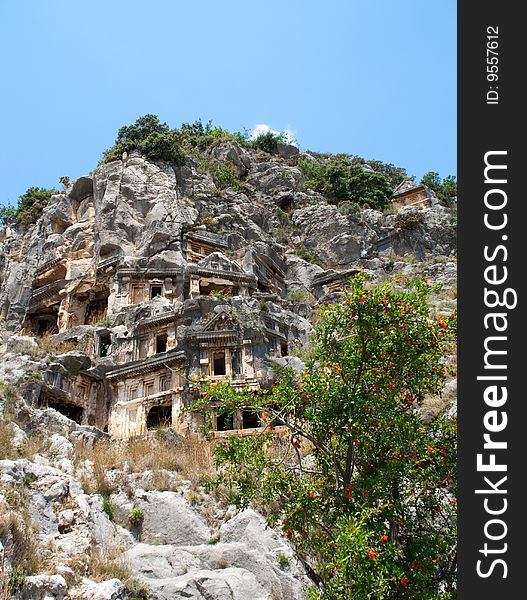 Lycian tombs in Demre, Turkey