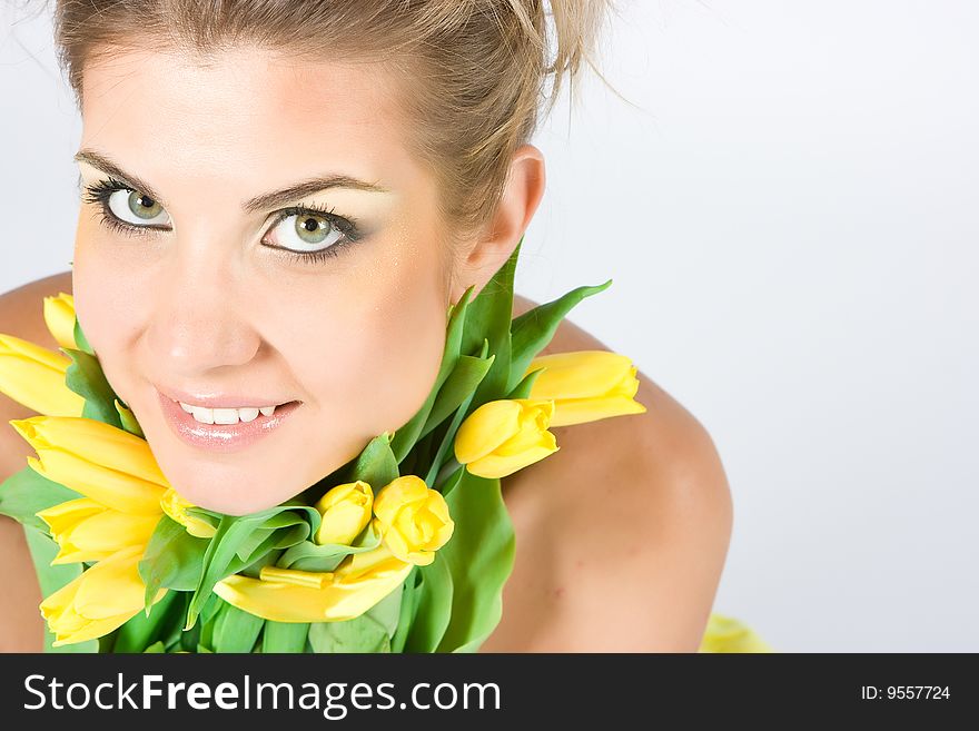 Blonde With Flowers
