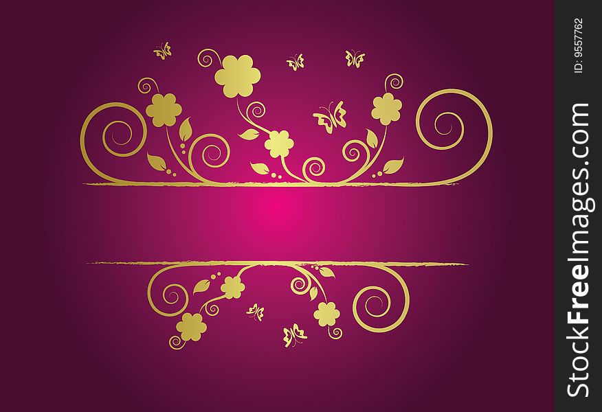 Golden floral frame for text