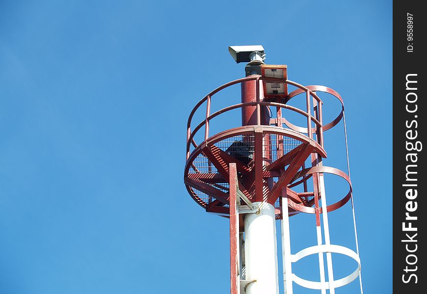 Nautical beacon on the top of a pole