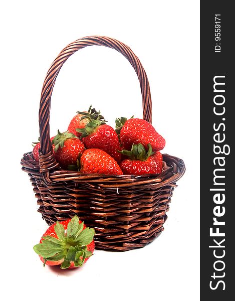 Closeup Of Strawberries In A Basket