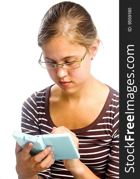 Actractive Female Is Playing A Videogame