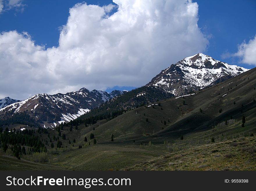Boulder mountains in the Sawtooth National Forest near Ketchum Idaho