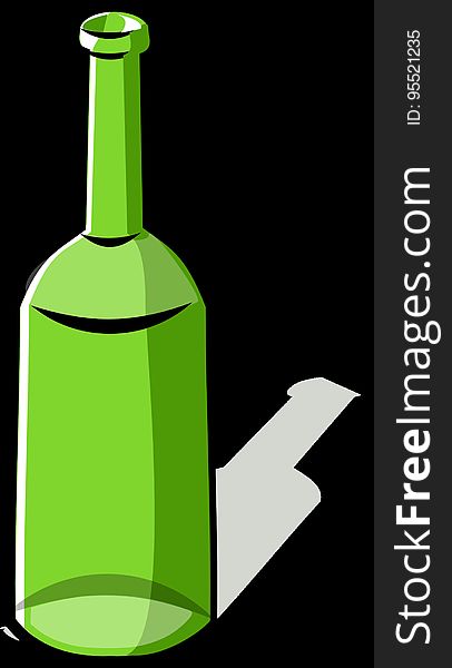 Bottle, Green, Glass Bottle, Wine Bottle