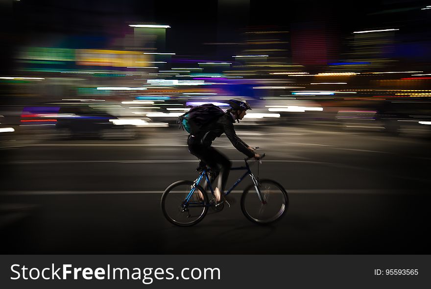 Photo Lapse Photo Of Man Riding A Road Bicycle