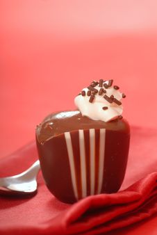 Chocolate Pudding In A Chocolate Cup Royalty Free Stock Photos