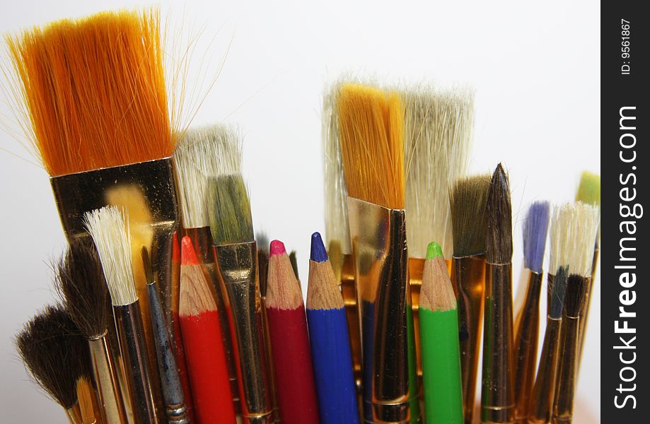 This a still photo of my art tools, the brush family. This a still photo of my art tools, the brush family