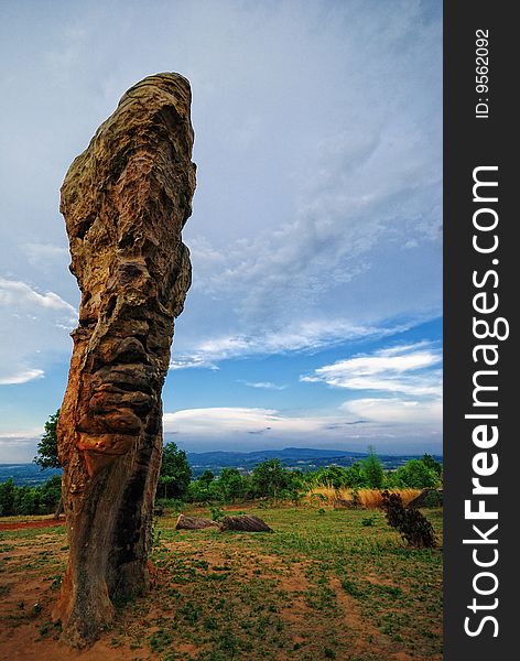 Standing stone on Mo Hin Khao in thailand.