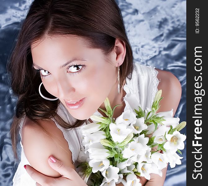 Beautiful brunette posing, studio shot. Beautiful brunette posing, studio shot