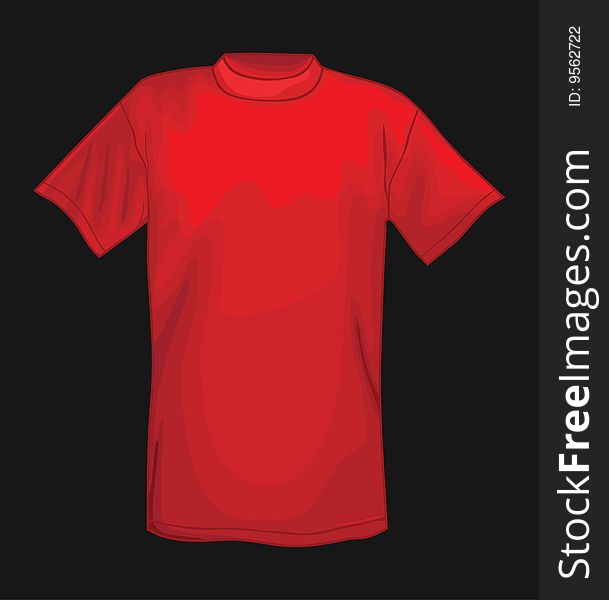 Red vector T-shirt design template isolated on black background